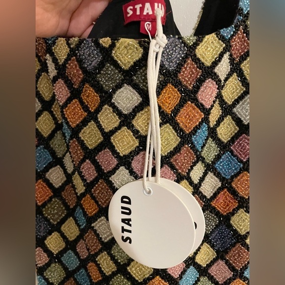 New Staud Le Sable Rainbow Beaded Embellishment Dress - Picture 9 of 9